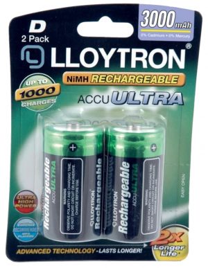 Lloytron Rechargeable Battery MN1300 (D) - 2 Pack