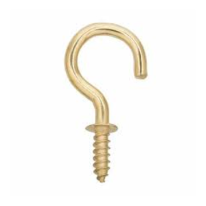 Duralon - Brass Cup Hooks (9) (12 x 6's)