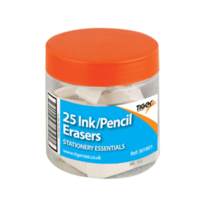 Eraser for ink and pencil wedge in a tub - 25 units