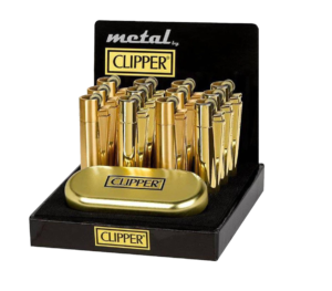 Clipper Metal Gold Lighters Display - 12 units [CM0S095UK]