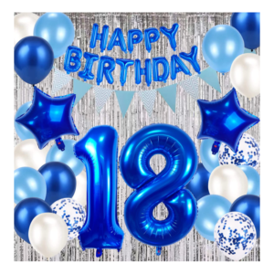 Happy 18th Bday Banner - Holo Blue 551785 - 12 units