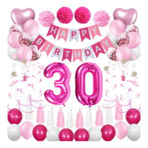 Happy 30th Bday Banner - Holo Pink 551777 - 12 units