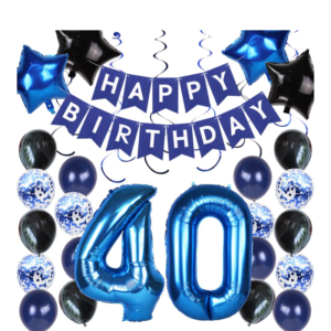 Happy 40th Bday Banner - Holo Blue 551788 - 12 units