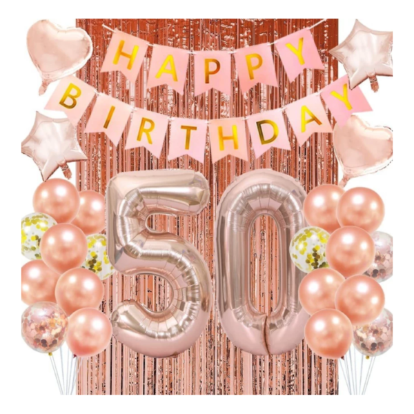 Happy 50th Bday Banner – Holo Pink 551779 – 12 units