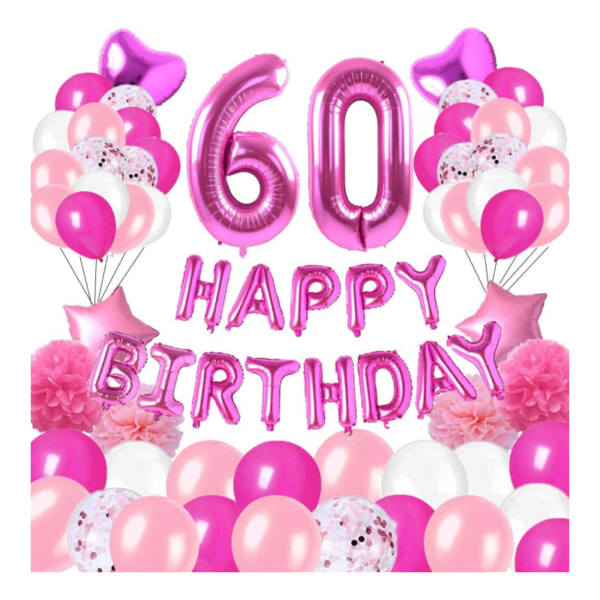 Happy 60th Bday Banner – Holo Pink 551780 – 12 units