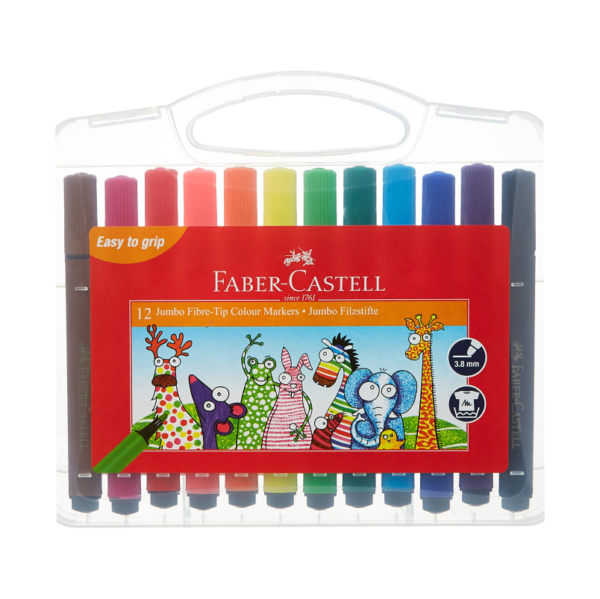 Jumbo Permanent Markers Assorted – Pack of 12