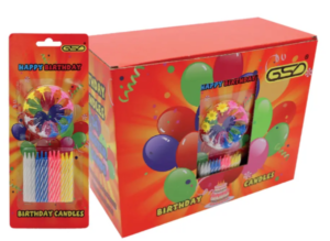 Birthday Candles with Holders Carded   - 12 units