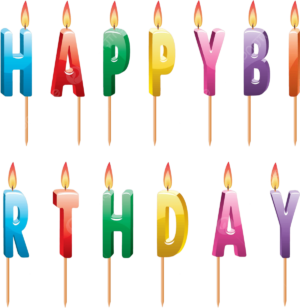 Happy Birthday Logo Candles - 12 Units