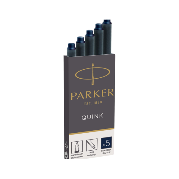 Parker Ink Cartridge – Washable Black (12 x 5’s)