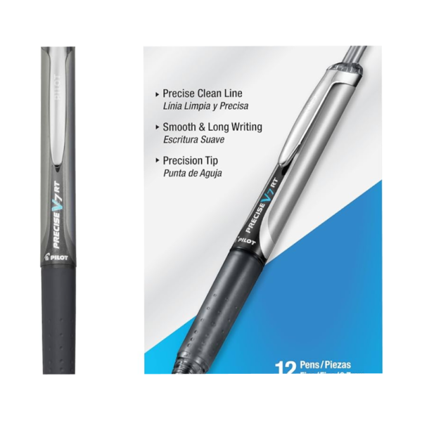 Pilot V7 (Fine) 0.7mm Black – 12 units