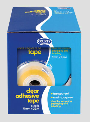 County Cellotape Ultra + Dispenser-19mm x 33M-6 units (C411)
