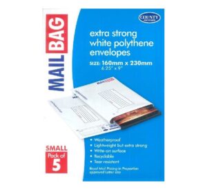 Polythene Mail Bags Small 5's 16 x 23cm - 10 units in a pack