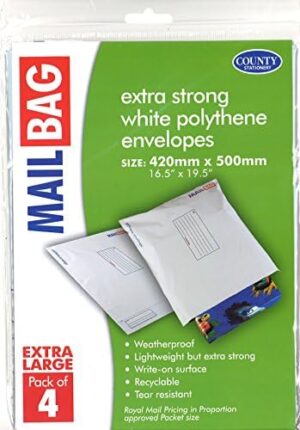 Polythene Mail Bags X Large 4's 42 x 50cm - 10 in a  pack