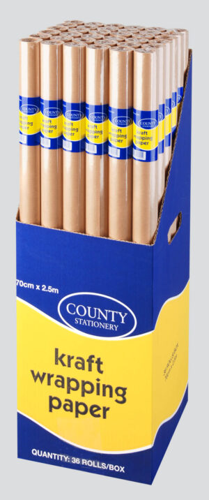 Brown Wrapping Paper Roll (2.5M) - 36 units in pack