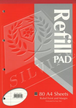 A4 Pads Red - 160 Sheets Lined A4RPFM - 6 units