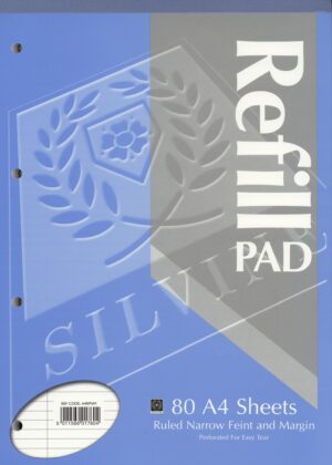 A4 Pads Blue - 160 Sheets Narrow Lines - A4RPNM - 6 units