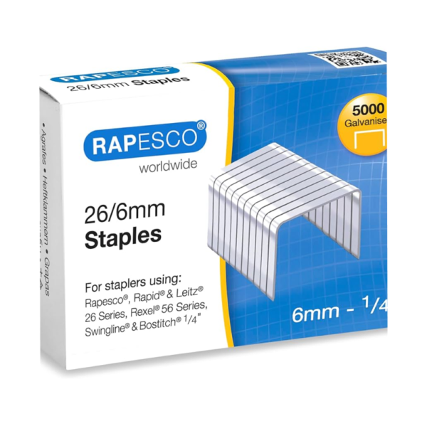 Staples Rapessco 26-6 – Boxed 5000 staples – 10 units