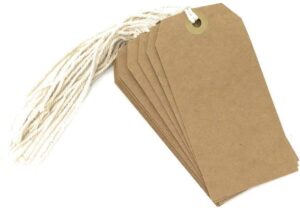 Tie on Luggage Labels Manilla 60mm x 120mm - 12 Units