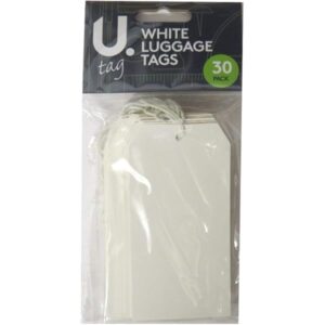 Tie on Luggage Labels White 60mm x 120mm - 12 units