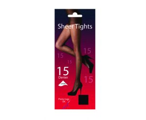 Sheer 15 Den Lycra Tights Nearly Black (M/L)(03) - 6 Units