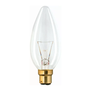 Candle Bulb 25W Normal Head B22 BC Clear - 10 Units