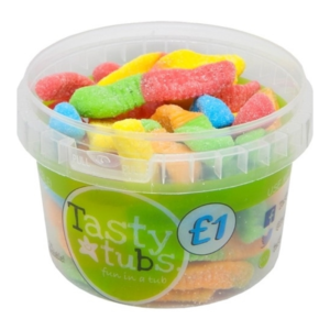 Tasty Tubs Sour Worms (12 x 120g )