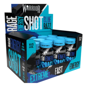 Warrior Rage Blue Raz Mini Shots (12 x 60ml)