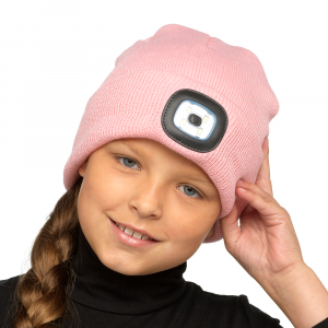 Pink  Beanie Hat with LED Light - GL597 (12)