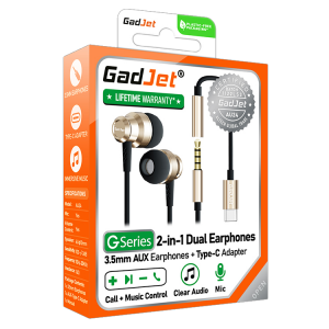 GadJet G-Series Earphones + Type-C Adapter AU24