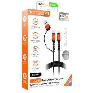 GadJet 2 Metre Type-C to Lightning Cable CA27