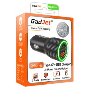 GadJet G-Series 2-Port Car Charger Type-C + USB CH31
