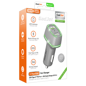 GadJet 2-Port Fast Car Charger CH39