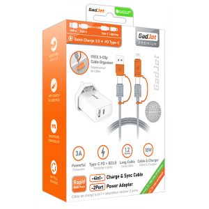 GadJet Multipack Rapid-Charge Cable + Wall Charger MP02