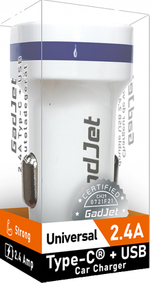 GadJet 2-Port Car Charger Type-C + USB (9) CH29