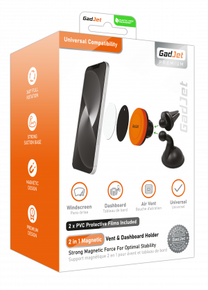 GadJet 2-in-1 Magnetic Vent + Dashboard Phone Holder  HL16
